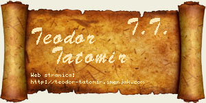 Teodor Tatomir vizit kartica